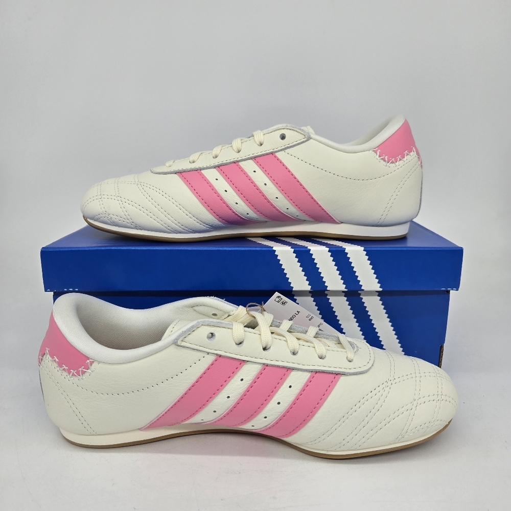 New adidas Taekwondo Off White Bliss Pink Big Girls Shoes Size 5.5 - Picture 4 of 8